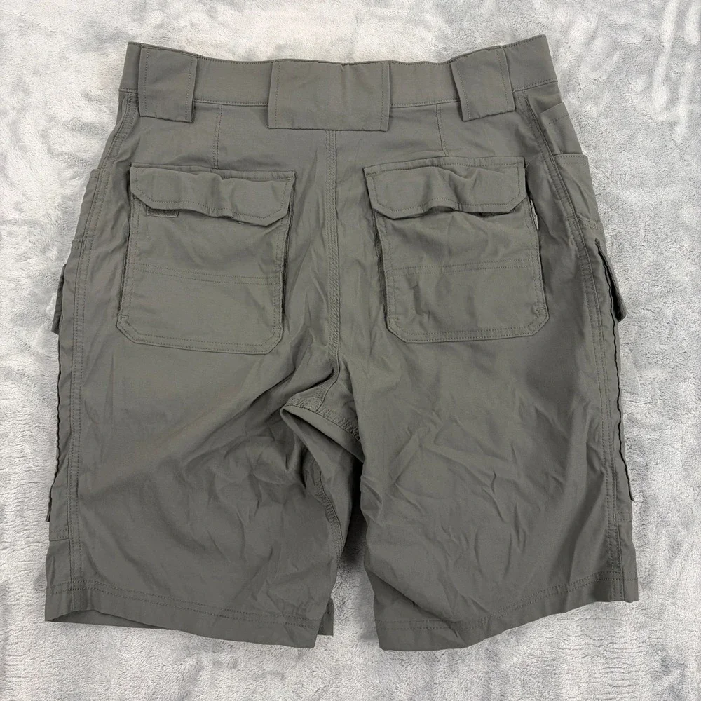 Duluth Trading Cargo Shorts Men 34 Gray Flex Dry On The Fly Relaxed 10